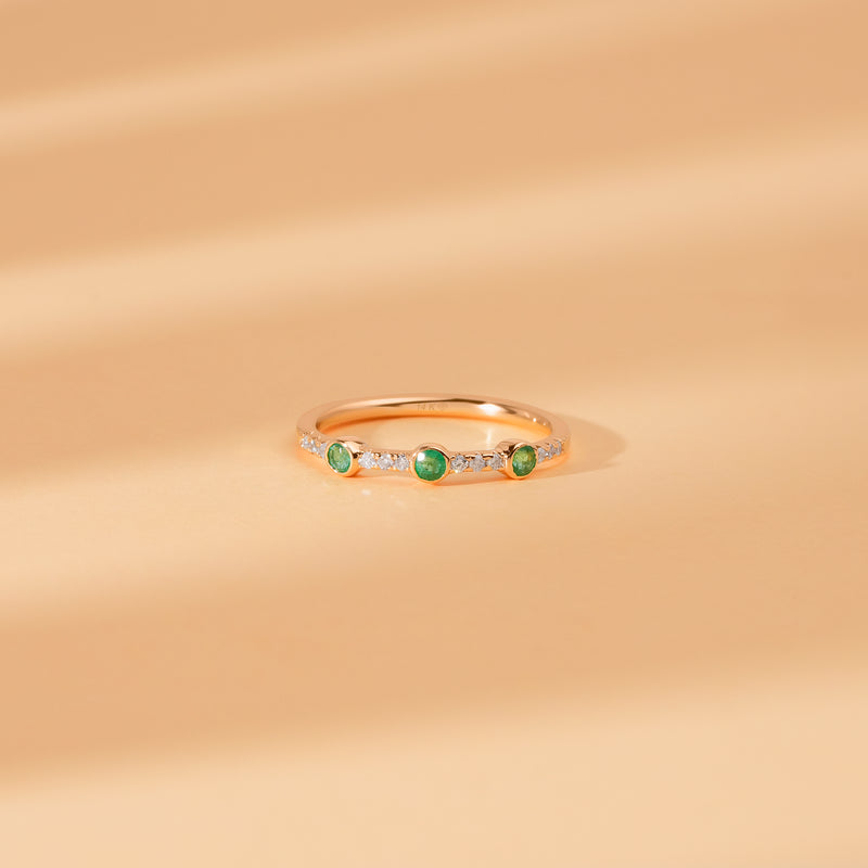 bezel set handmade thin ring