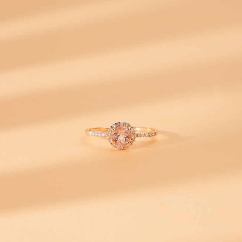 diamond and morganite ring