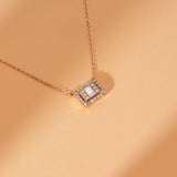 april birthstone clear diamond geometric pendant necklace in solid gold