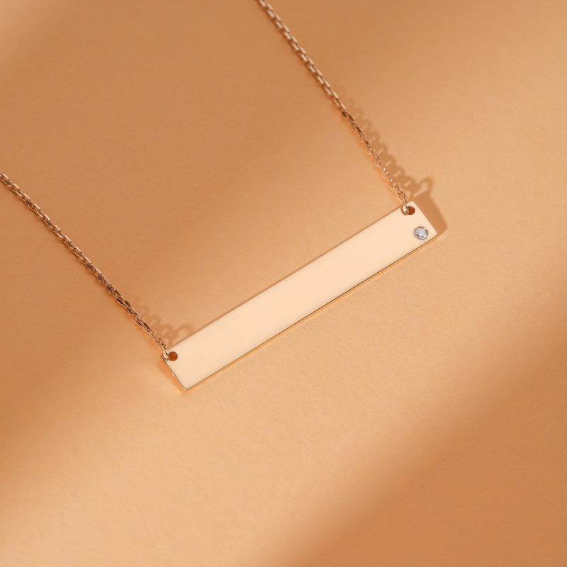 handcrafted natural single diamond pendant chain
