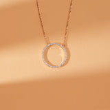 april birthstone white diamond circle pendant necklace
