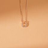 diamond lined horseshoe necklace
