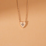 natural Diamond Starburst Heart Necklace pendant
