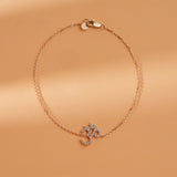 Diamond OM Mantra Symbol Bracelet