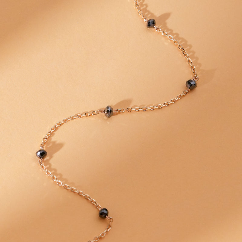stackable natural dark diamond station bracelet