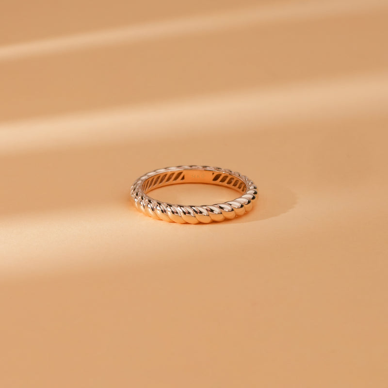 Solid Gold Braided Ring - Thick