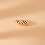 14k gold croissant design band