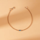 14k London Blue Topaz Cuban Chain Bracelet
