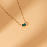 dainty handmade natural green emerald necklace for her