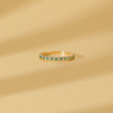 natural emerald and diamond half eternity band