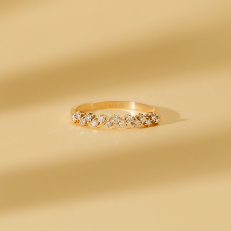 natural round cut diamond solid gold ring