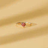 Pink Tourmaline Heart Ring