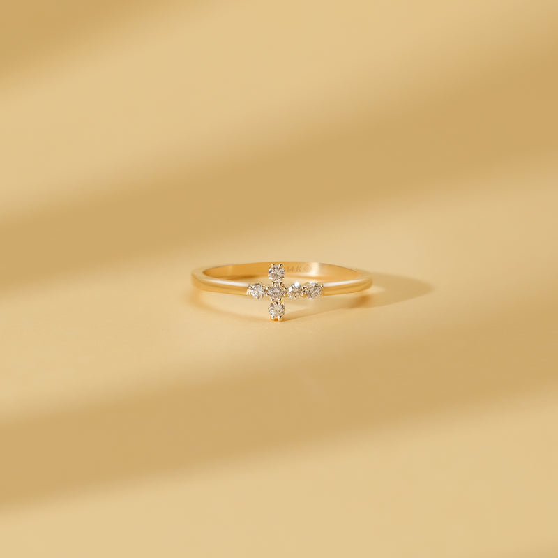 petite diamond sideways cross