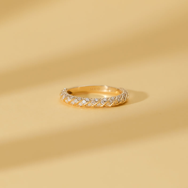 handmade solid gold stacking ring