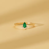 natural green gemstone and diamond band