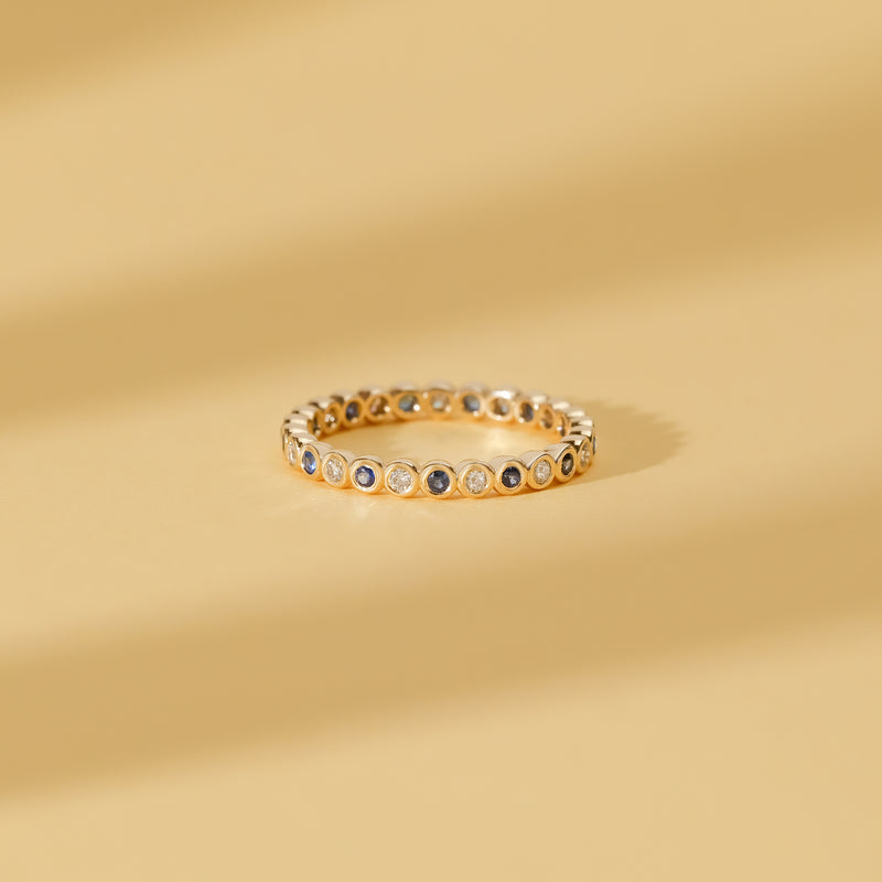 sapphire and diamond eternity band