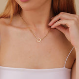 solid 14k gold multi charm holder enhancer choker
