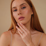 cluster clear diamonds with marquise emerald