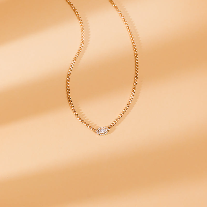 evil eye pendant miami cuban chain with natural diamonds