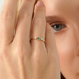 Dainty Emerald and Diamond Ring, Elyn