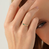 Dainty Emerald and Diamond Ring, Elyn