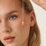 Oval Diamond Cross Necklace, Lumirelle