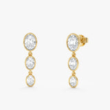 Graduated Oval Lab Diamond Drop Earrings, Avra