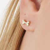 Lab Grown Diamond Floral Bow Stud Earrings, Valessia