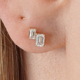 Double Baguette Lab Diamond Studs, Azphariel