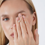 Double Pear Diamond Stud Earrings, Loravienne