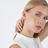 Emerald Cut Lab Grown Diamond Hoop Earrings, Vionelisse