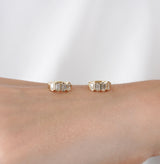 Emerald Cut Lab Grown Diamond Hoop Earrings, Vionelisse