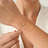 Emerald Cut Lab Diamond Station Bracelet, Evaloria