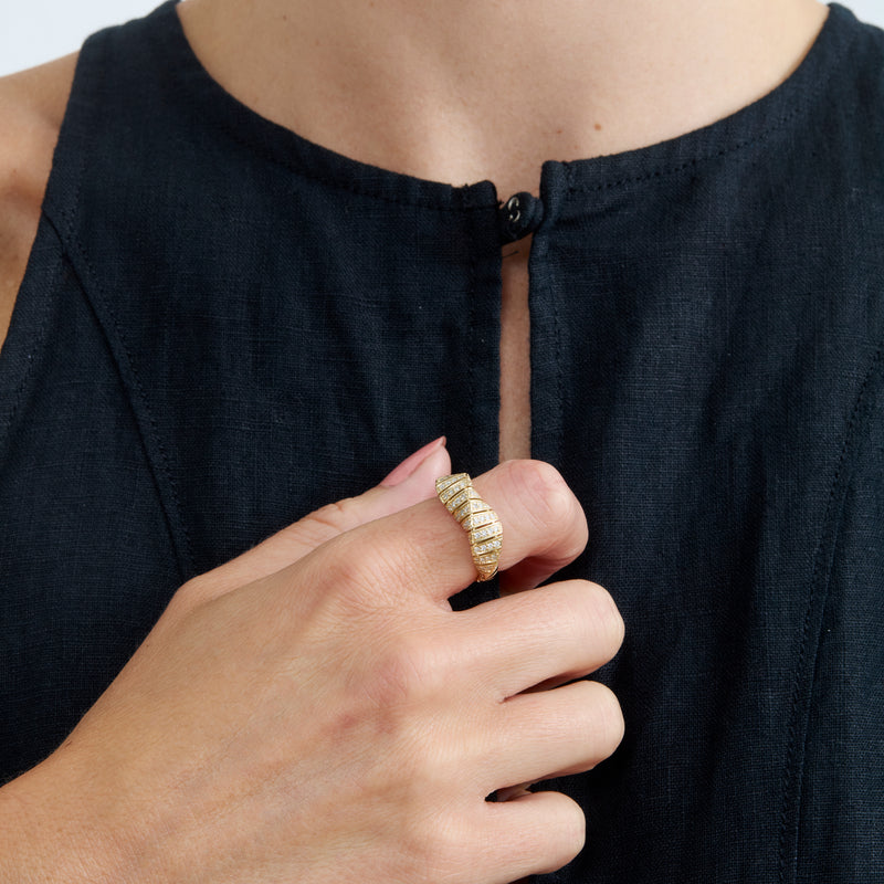 Ethically Sourced White Diamonds Handmade Ring For Women