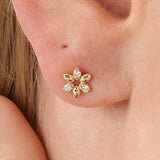 Lab Grown Diamond Flower Stud Earrings, Rowenelle