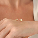 Lab Grown Diamond Flower Stud Earrings, Rowenelle