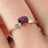 Unique Garnet Diamond Ring, Lunadelle