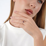 Unique Garnet Diamond Ring, Lunadelle