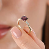 Unique Garnet Diamond Ring, Lunadelle