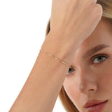 Solid Gold Bamboo Link Bracelet, Arianwen