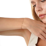 Solid Gold Bamboo Link Bracelet, Arianwen