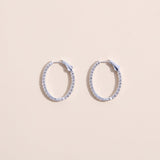 solid gold diamond oval earrings