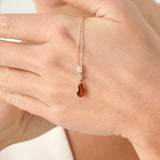 Pear Citrine Necklace with Lab-Grown Diamonds, Thessarina