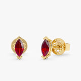 Natural Ruby Marquise Stud Earrings, Evandelle