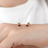 Natural Ruby Marquise Stud Earrings, Evandelle
