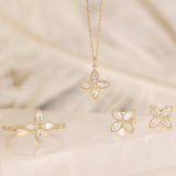 Marquise Diamond Milgrain Setting Clover Set 
