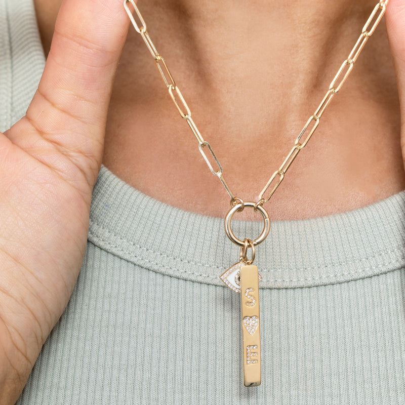 Modern Design Handmade Charm Holder in Solid Gold