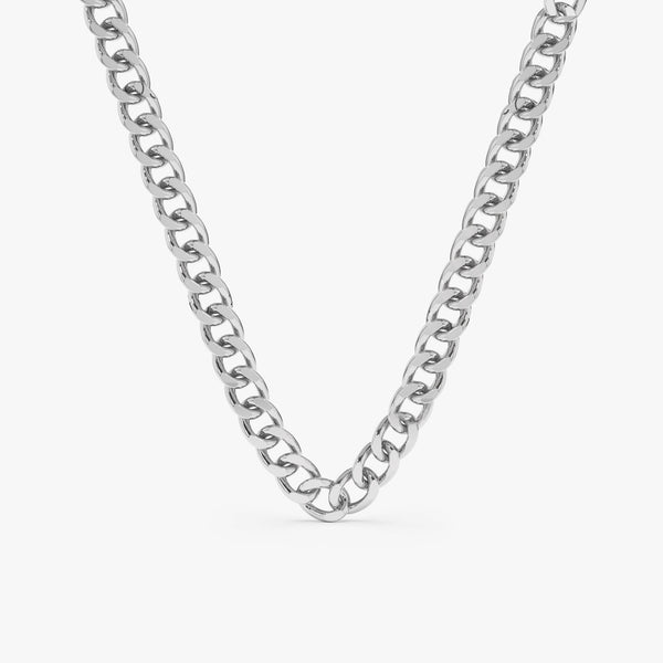 White Gold Cuban Chain Necklaces