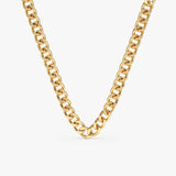Yellow Gold Thick Cuban Chain Necklaces