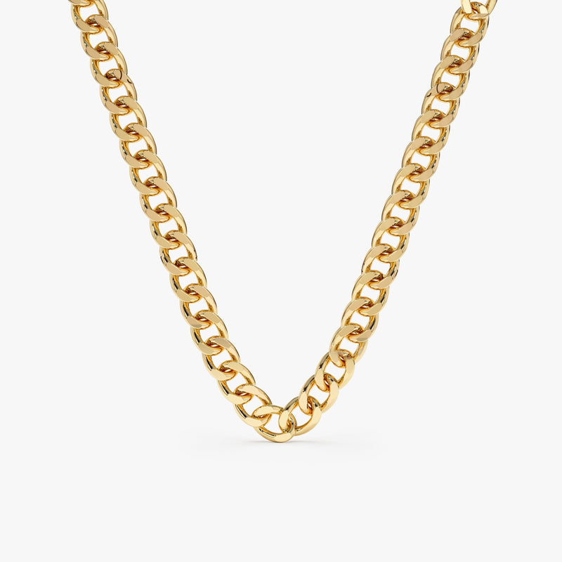 Yellow Gold Thick Cuban Chain Necklaces